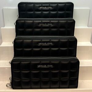Michael Kors Large Quilted Leather Continental Wallet Black